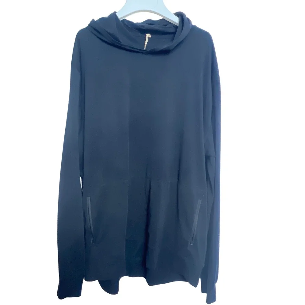 Vuori Mens Black Pullover Hoodie‎ Long Sleeve Zipper Pockets Casual Workout Gym